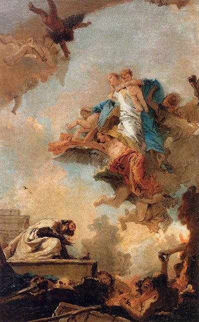 Verschijning van de Maagd aan Sint Simon Stock door Giovanni Battista Tiepolo